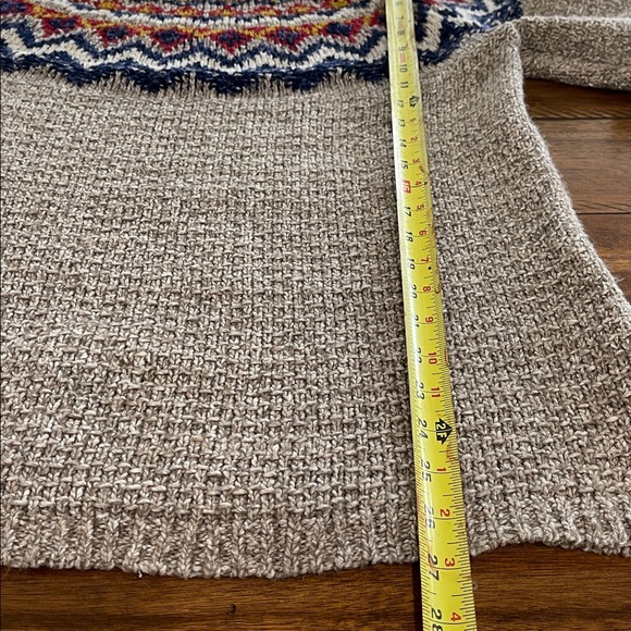 J Jill Fair Isle Southwest Nordic Knit Chunky Cozy brown pullover sweater size M - Picture 8 of 12